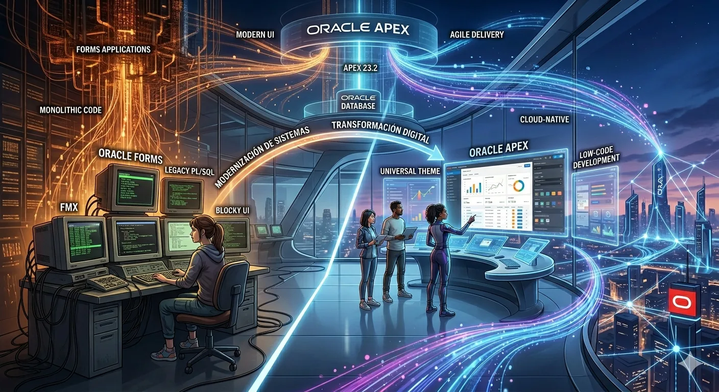 Modernización Oracle Forms a APEX: cómo evolucionar sistemas legacy sin reescribir todo